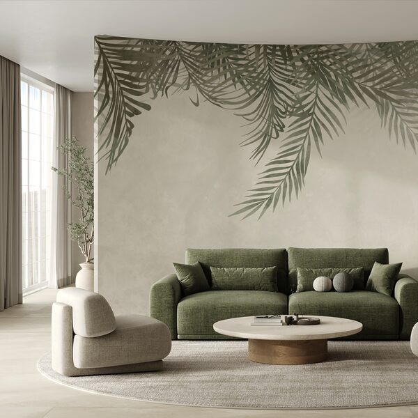 Folhagem suave sobre um fundo suave