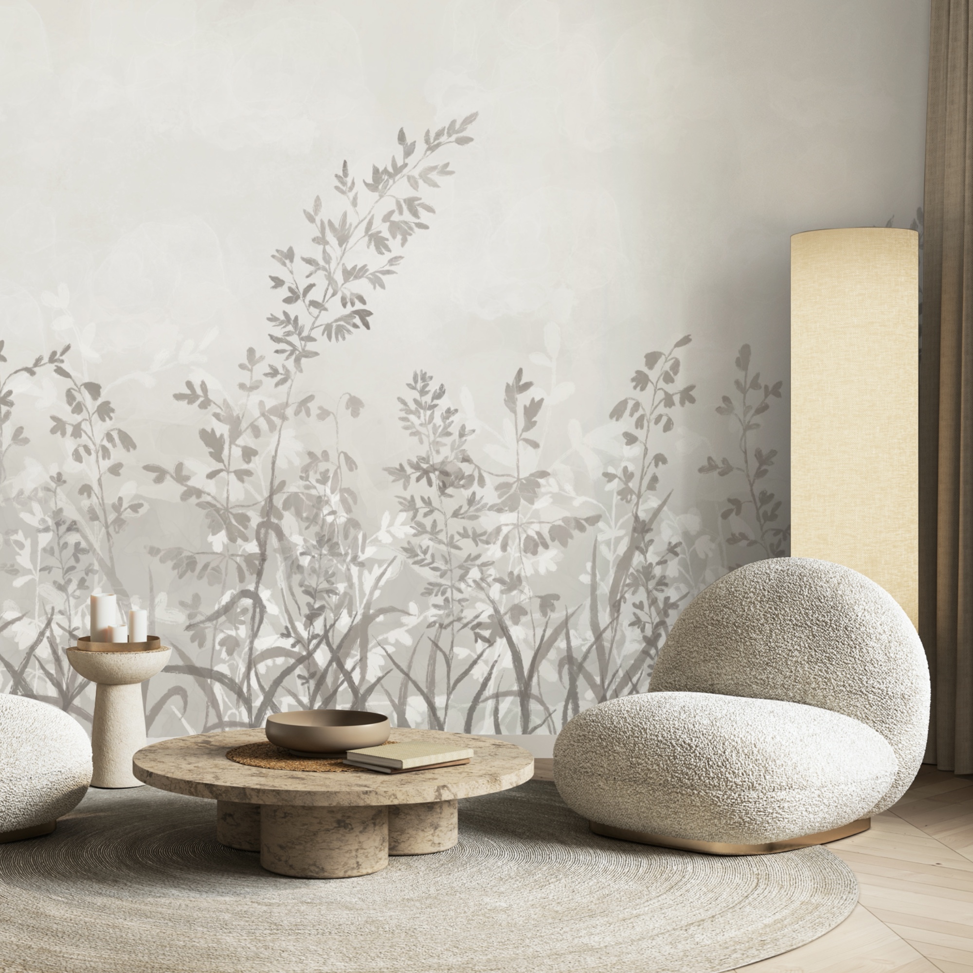 Flora suave em tons suaves