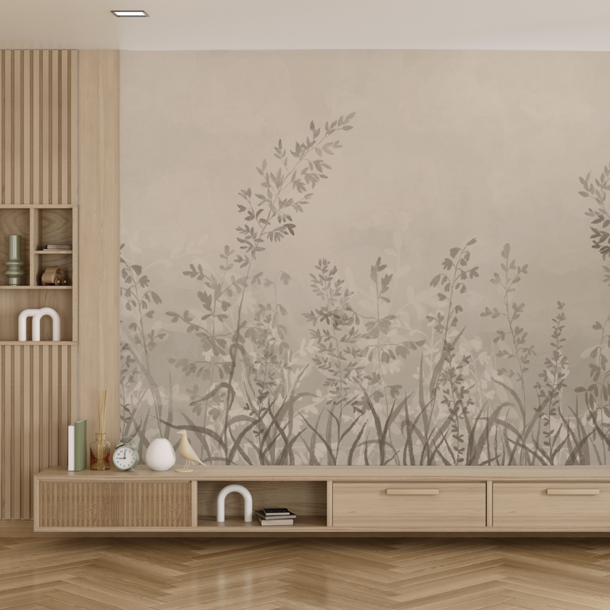 Folhagem suave em tons suaves