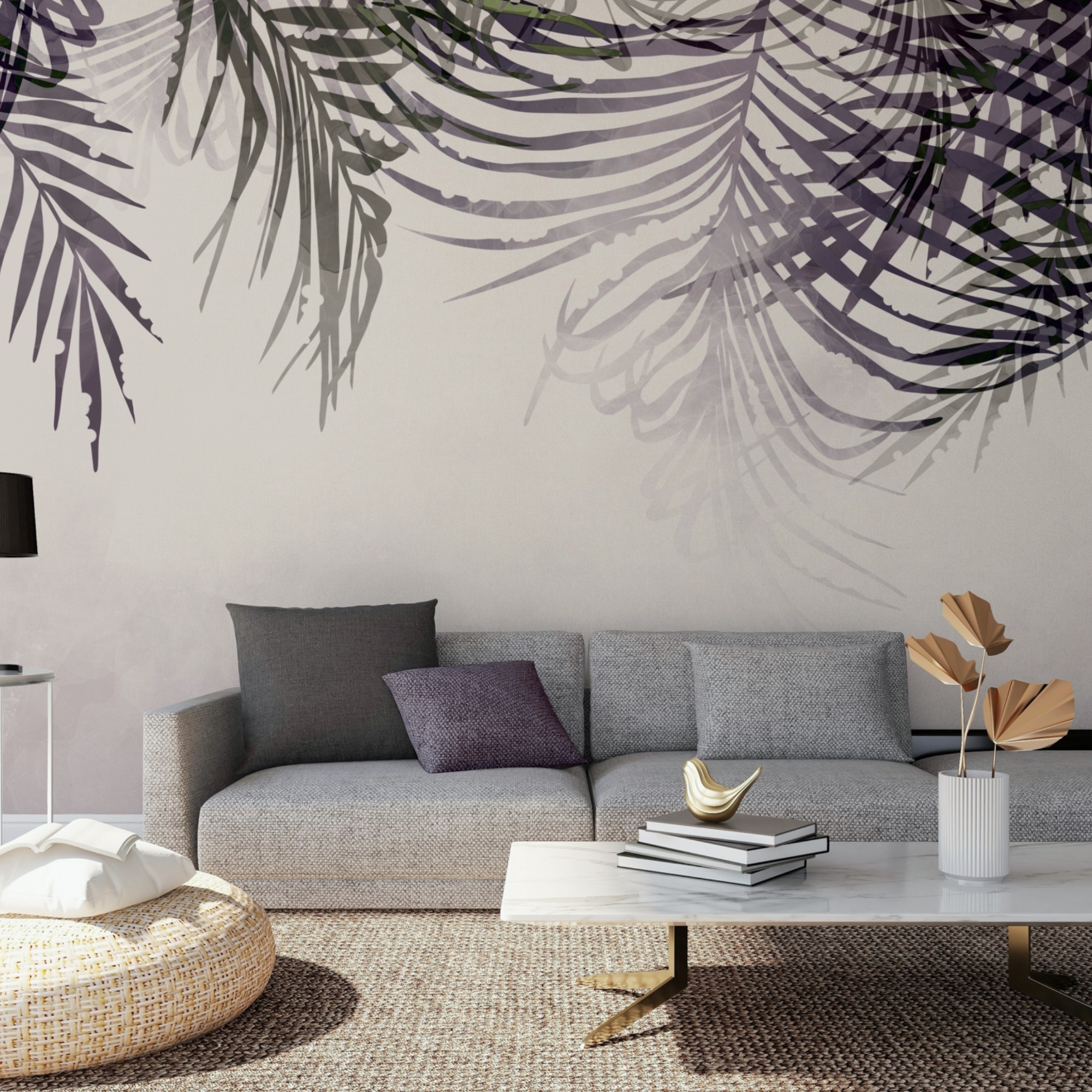 Folhas suaves balançam à luz suave