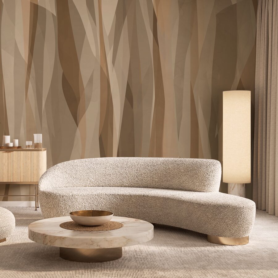 Papel de parede Tons naturais em formas dinâmicas. - Image 3