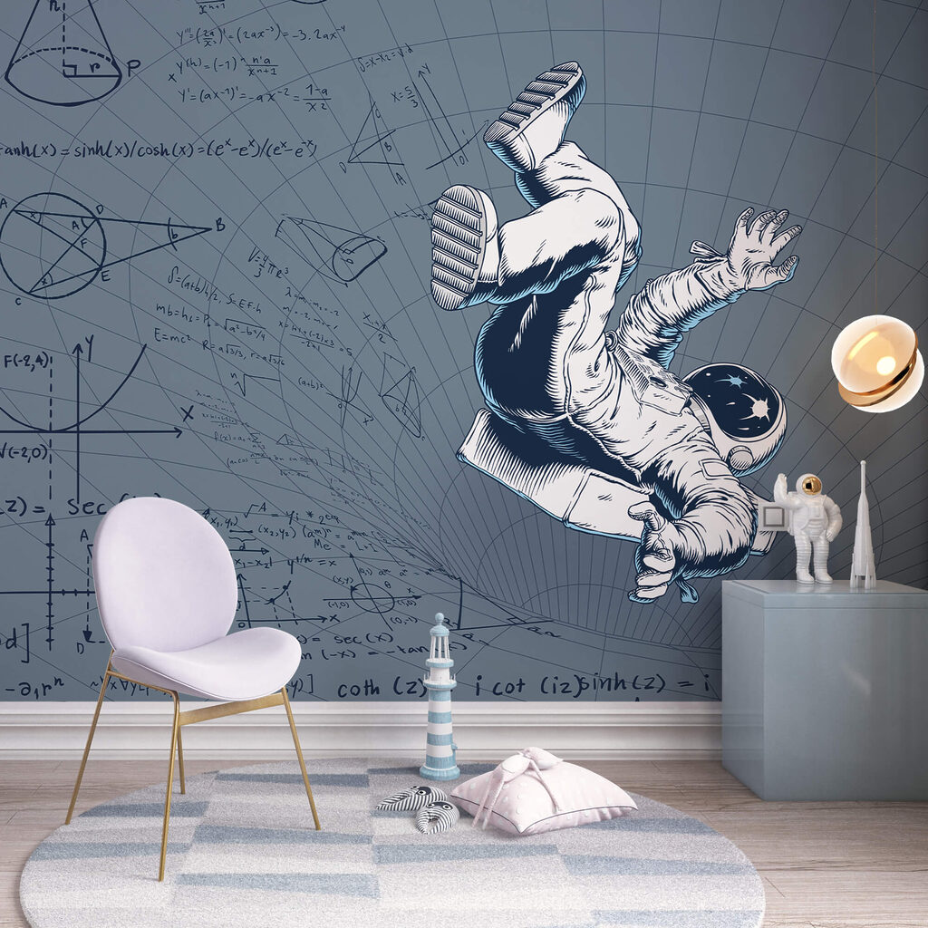 Desenho de um homem com um fato espacial Desenho de um homem com um fato espacial