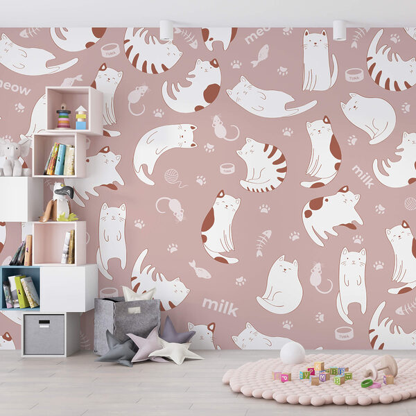 Papel de parede Papel de parede Padrão de gatos e ratos (REF: t00172v1)