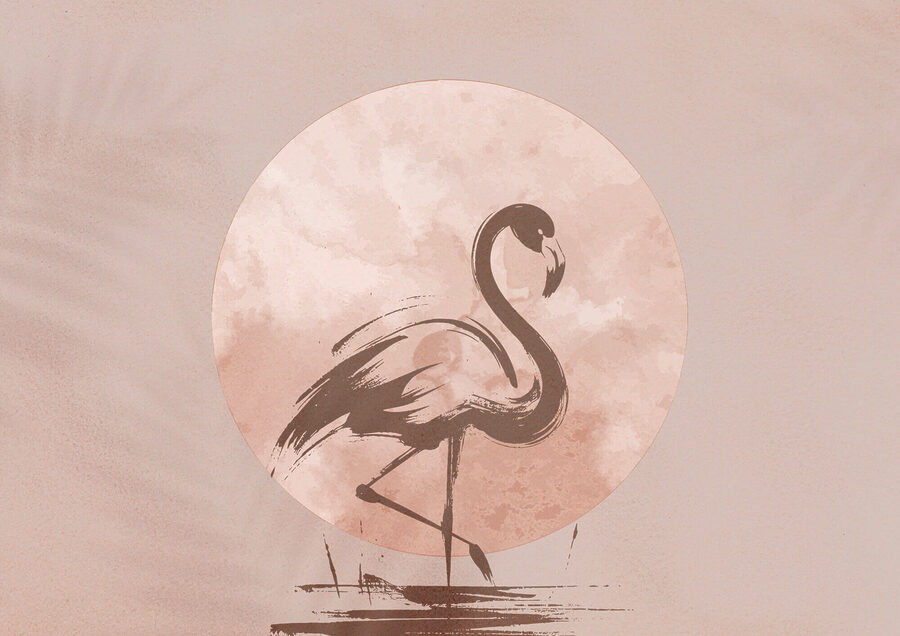 Desenho de flamingo sobre papel Desenho de flamingo sobre papel