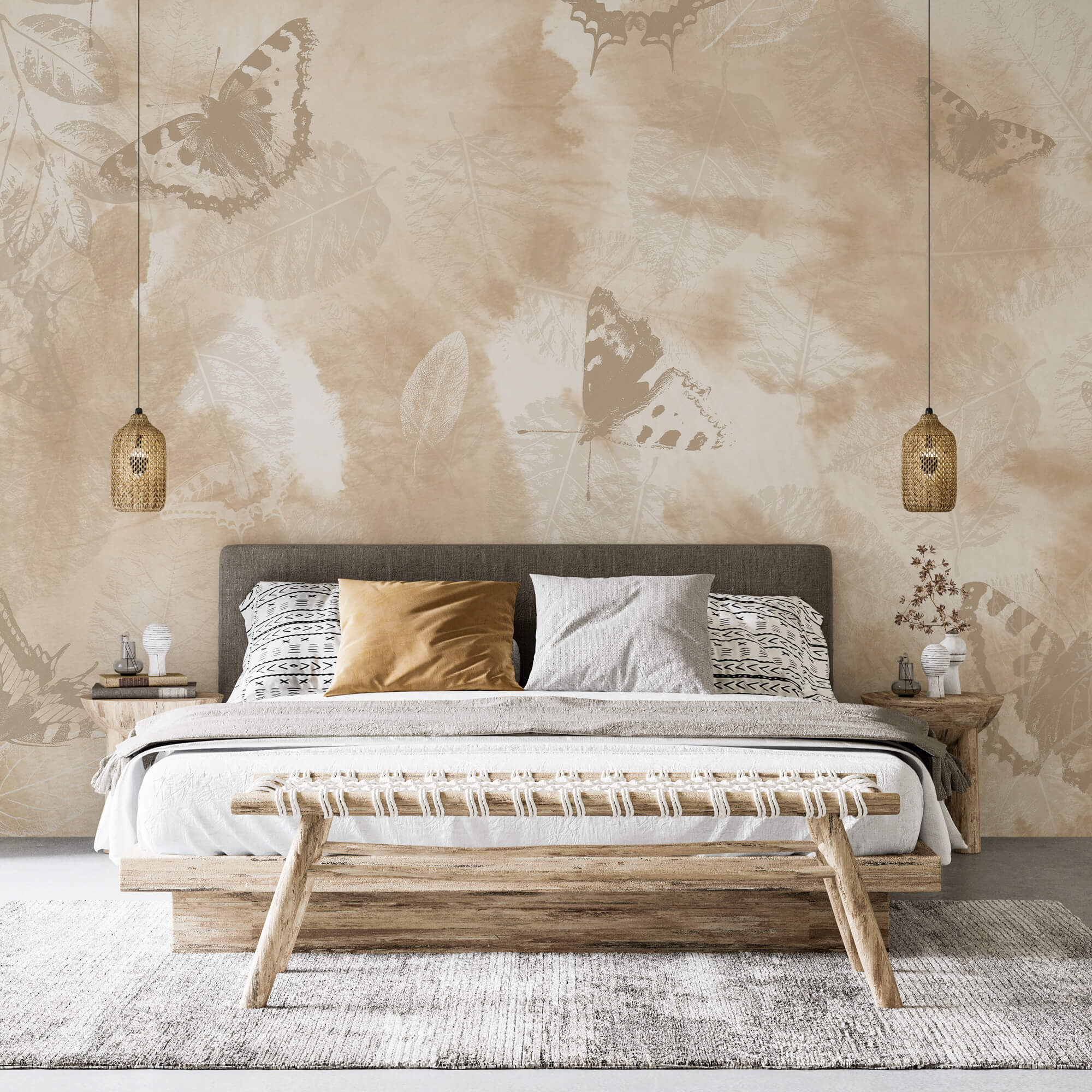 Borboletas delicadas num fundo suave