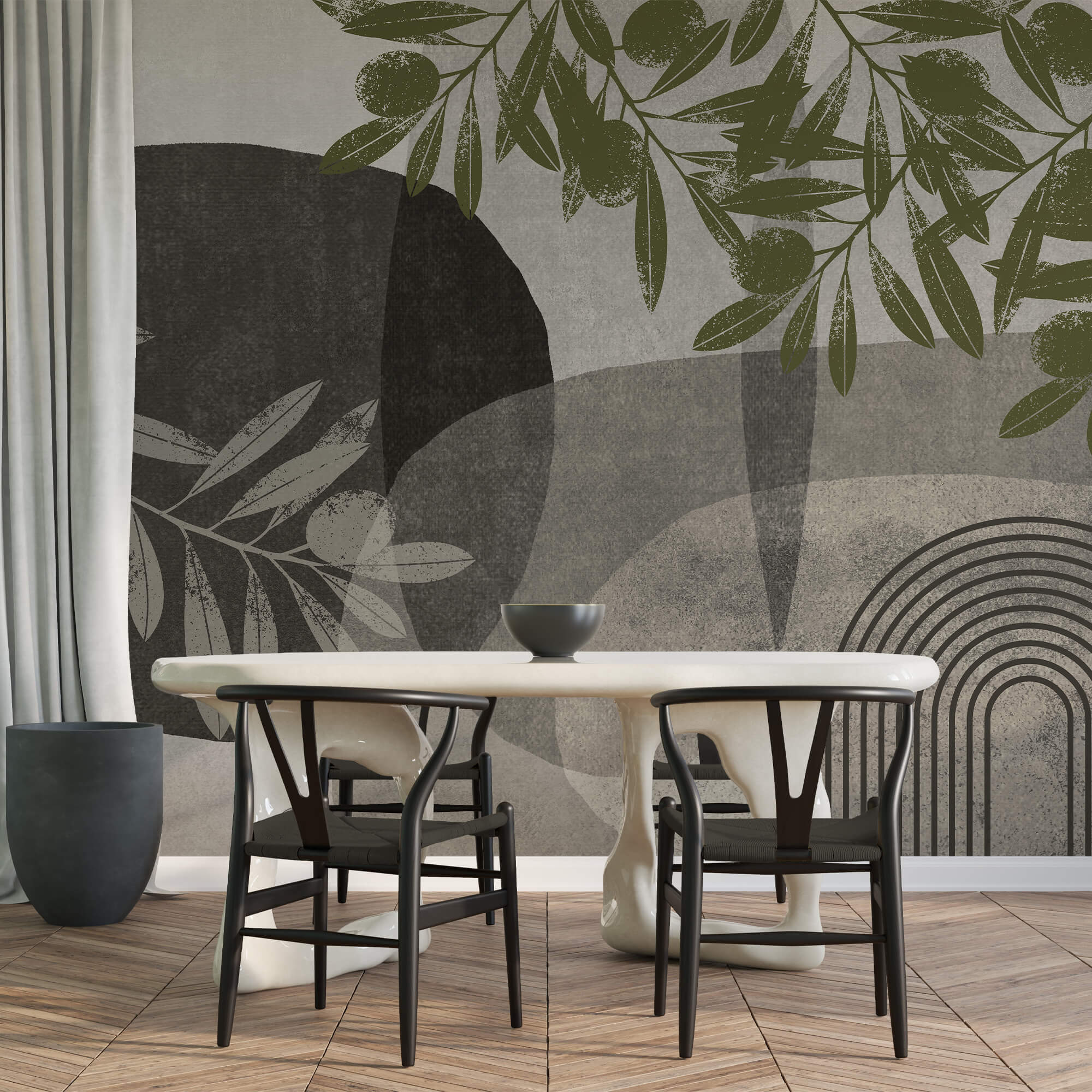 Elementos naturais em design abstrato