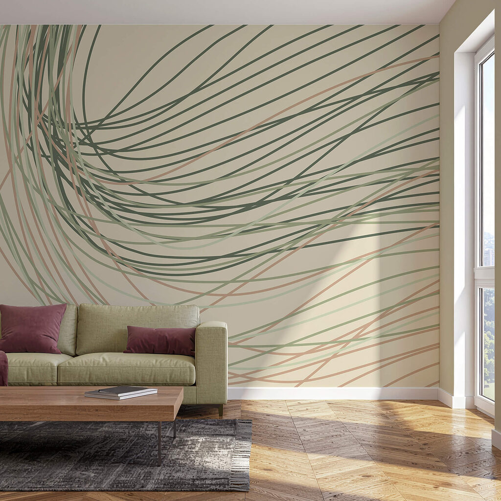 Linhas fluidas em tons pastel suaves