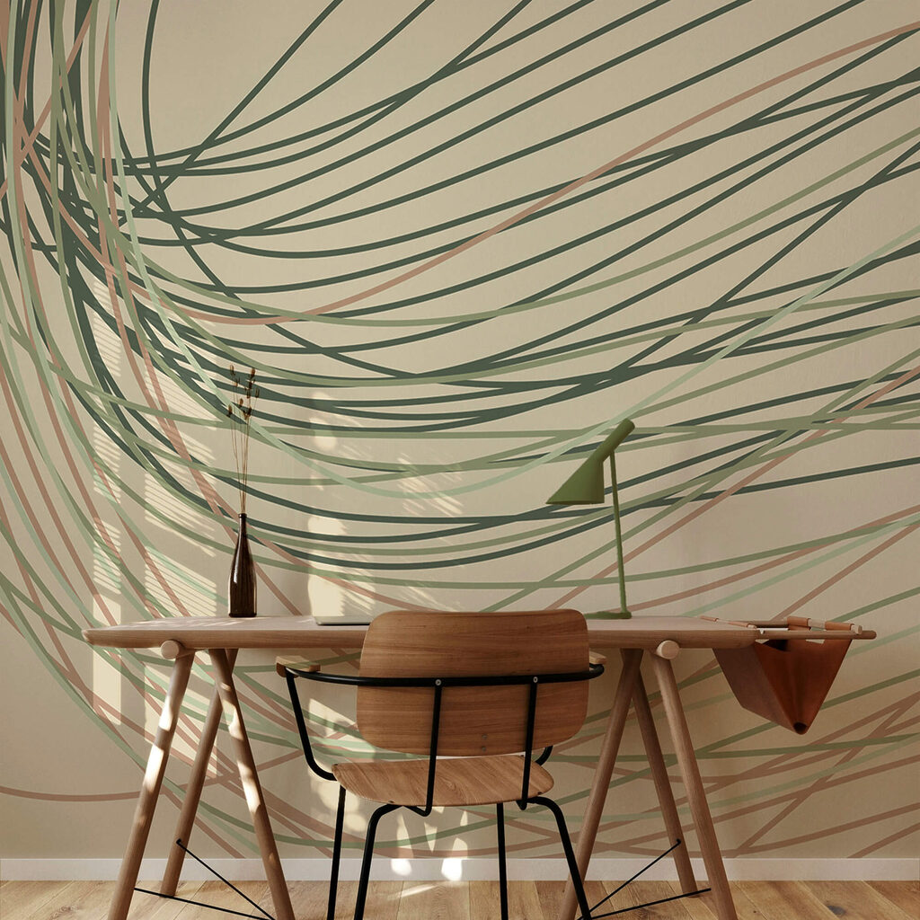 Linhas fluidas em tons pastel suaves