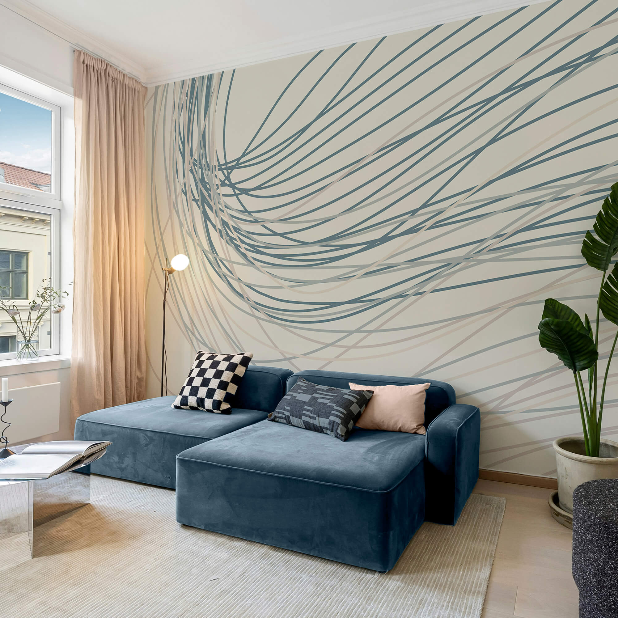 As linhas fluidas criam um ritmo suave