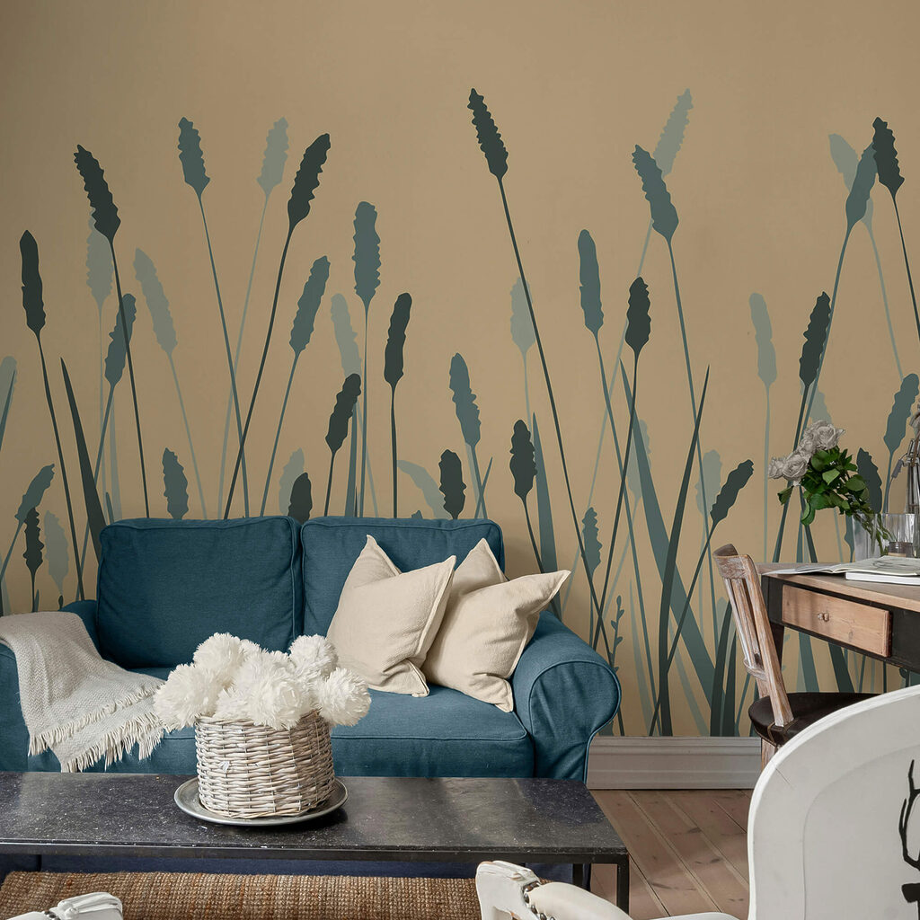 Ondas suaves de verde balançando graciosamente Ondas suaves de verde balançando graciosamente