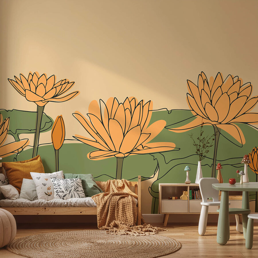 Murais de parede Grupo de flores amarelas