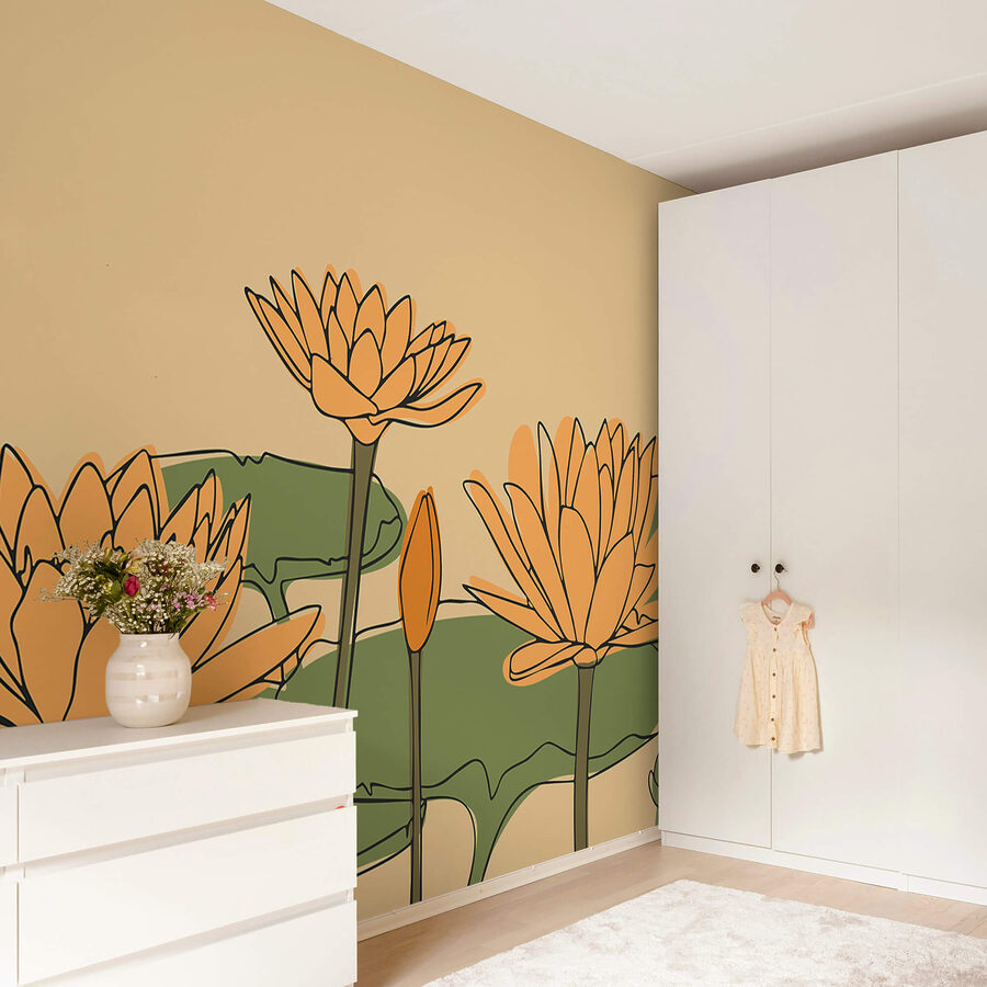 Murais de parede Grupo de flores amarelas