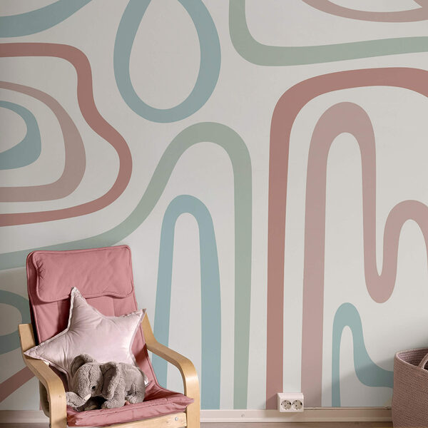 Murais de parede Linhas coloridas sobre um fundo branco Murais de parede Linhas coloridas sobre um fundo branco