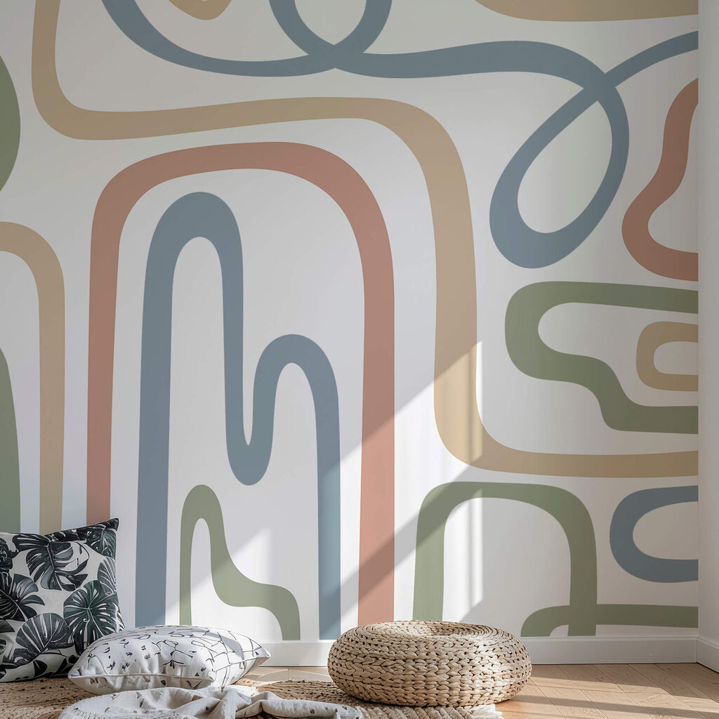 Linhas coloridas sobre um fundo branco Linhas coloridas sobre um fundo branco