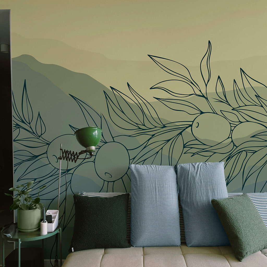 Desenho de um ramo com frutos Desenho de um ramo com frutos