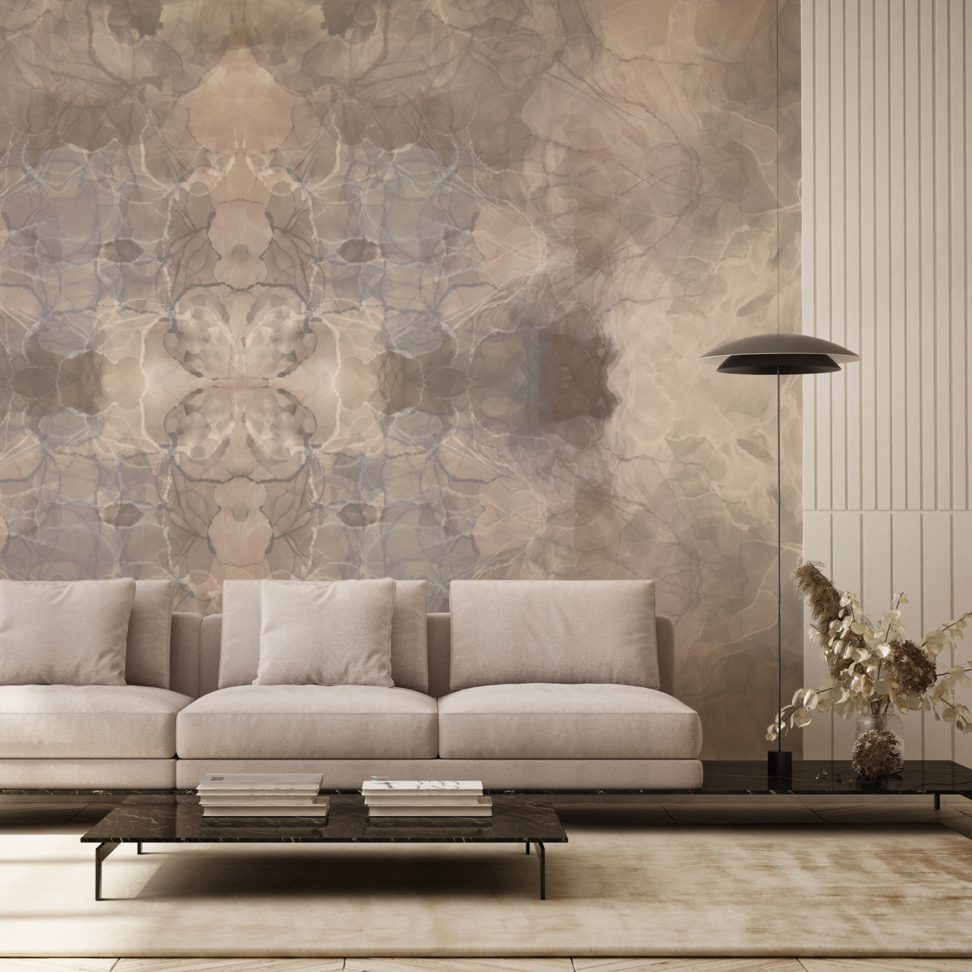 Formas fluidas em tons suaves