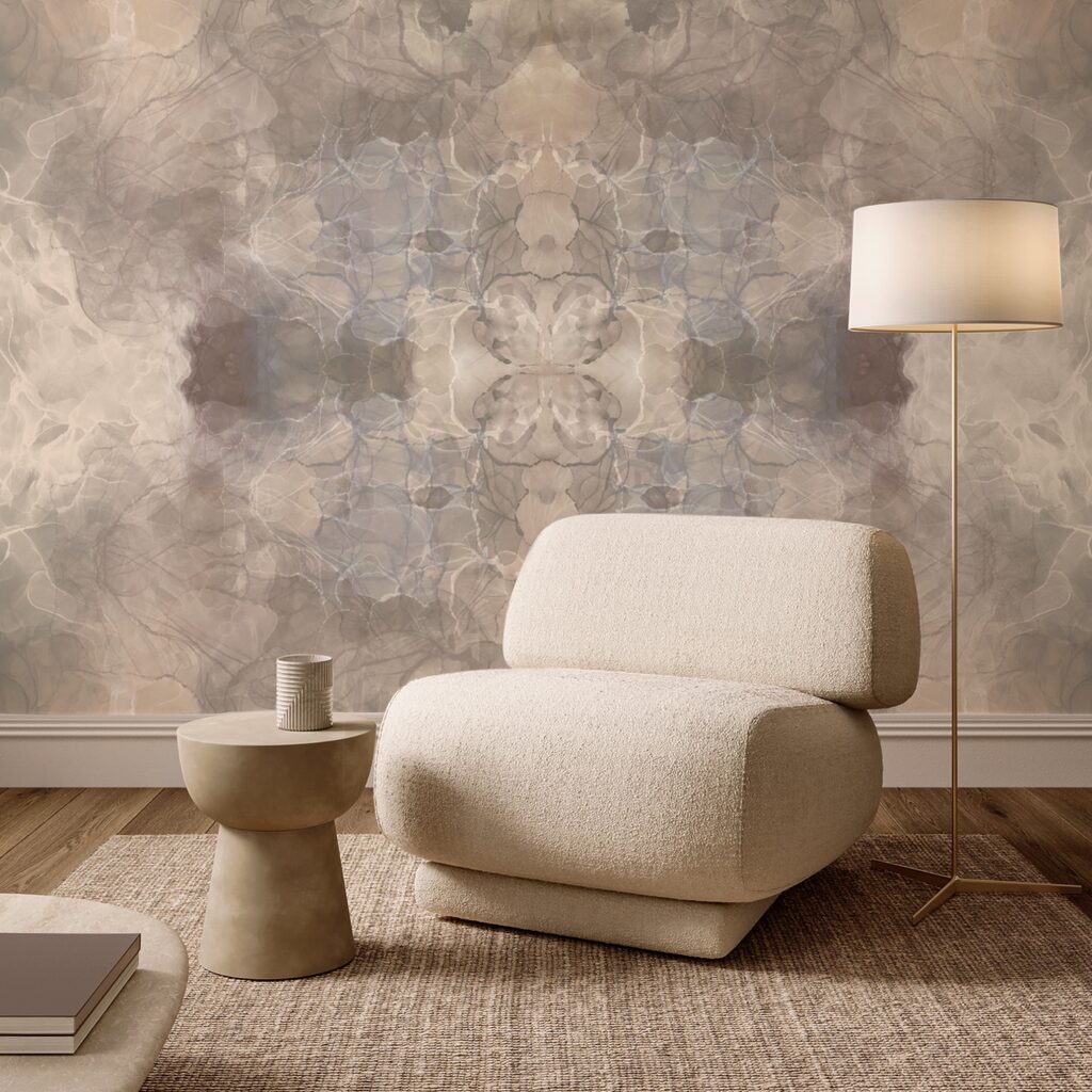 Formas fluidas em tons suaves