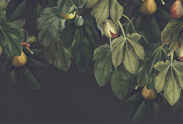 Folhagem exuberante com frutos vibrantes Folhagem exuberante com frutos vibrantes