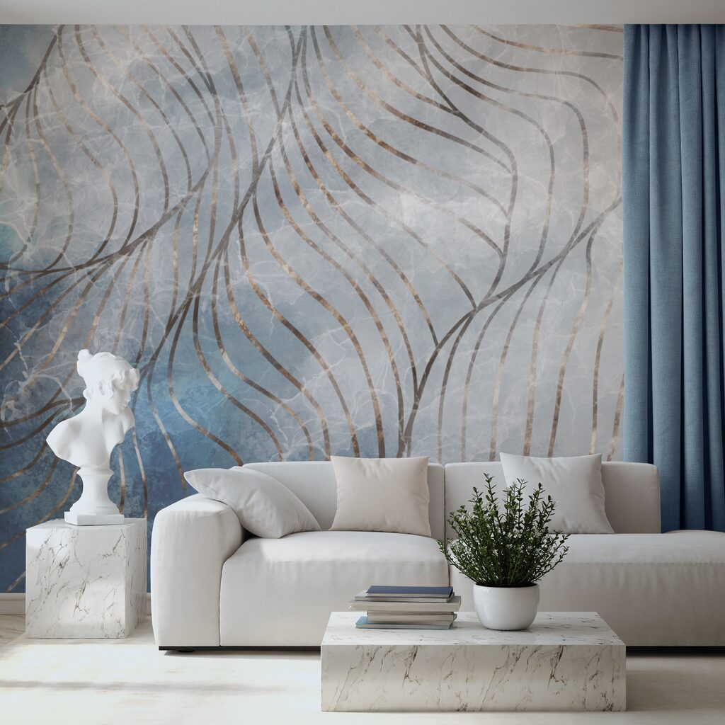 Curvas elegantes em cores frias