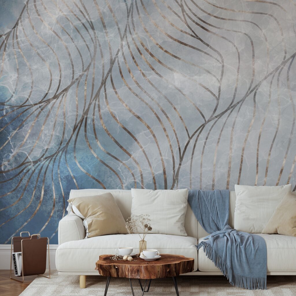 Curvas elegantes em cores frias