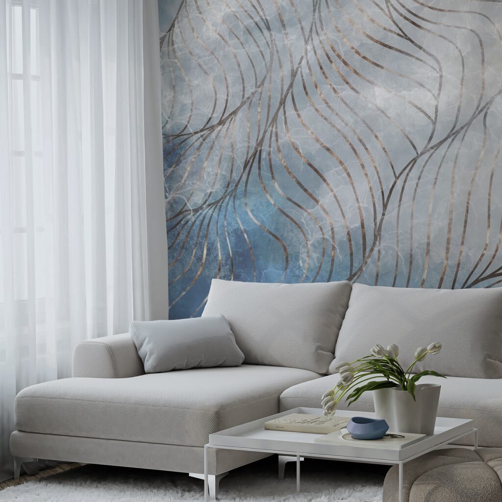 Curvas elegantes em cores frias