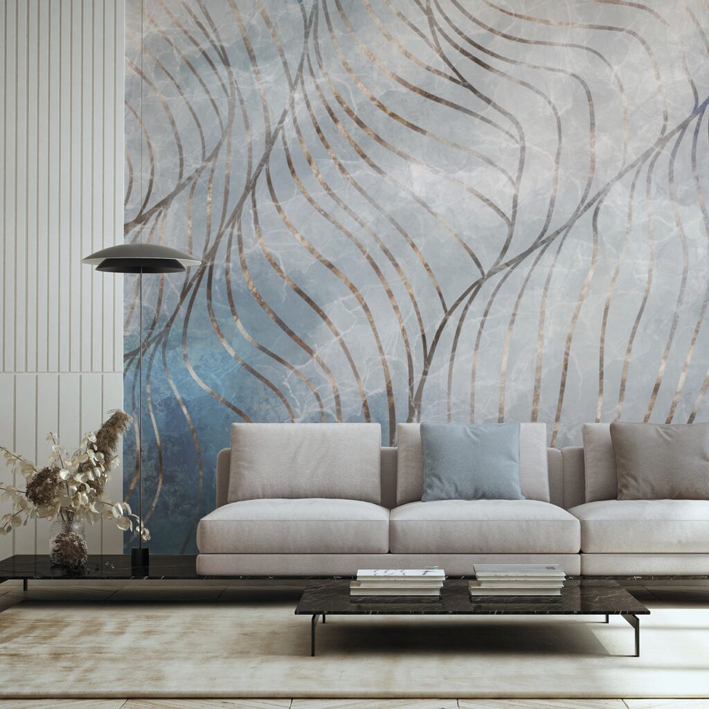 Curvas elegantes em cores frias