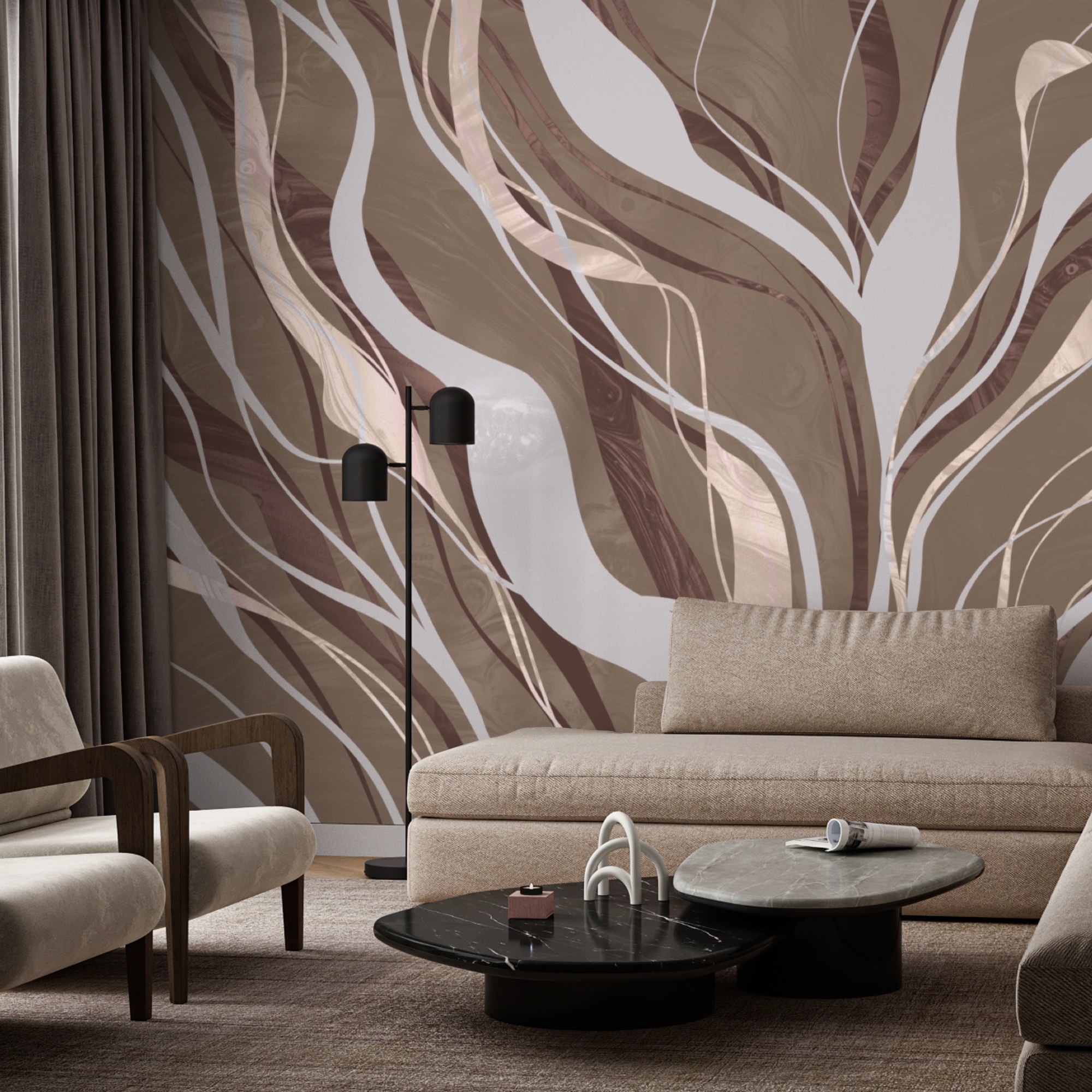 Redemoinhos castanhos e brancos