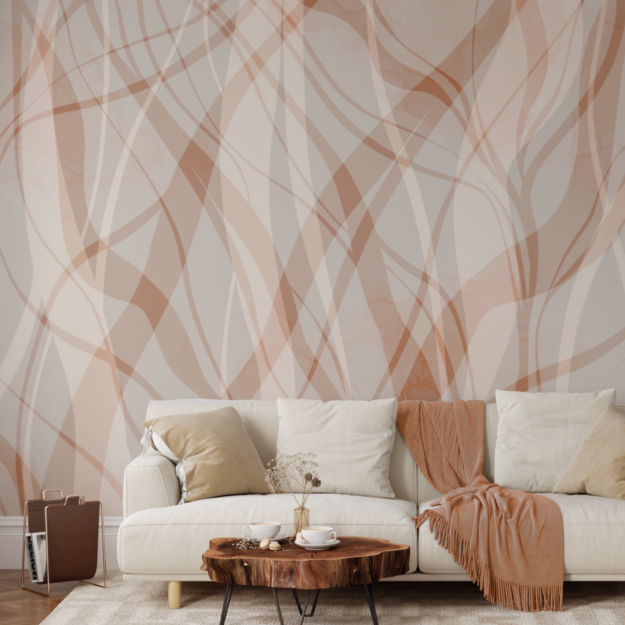 Linhas fluidas em tons suaves