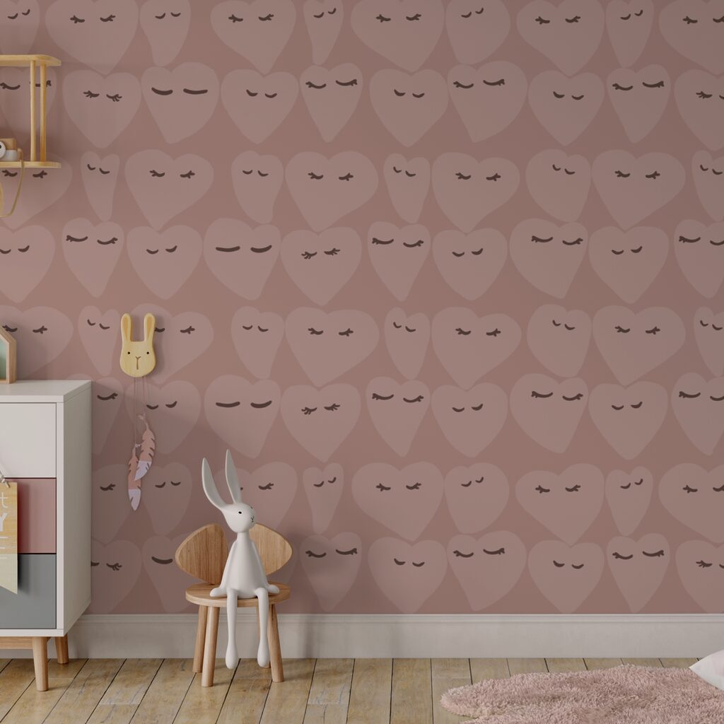 Padrões de corações com expressões divertidas