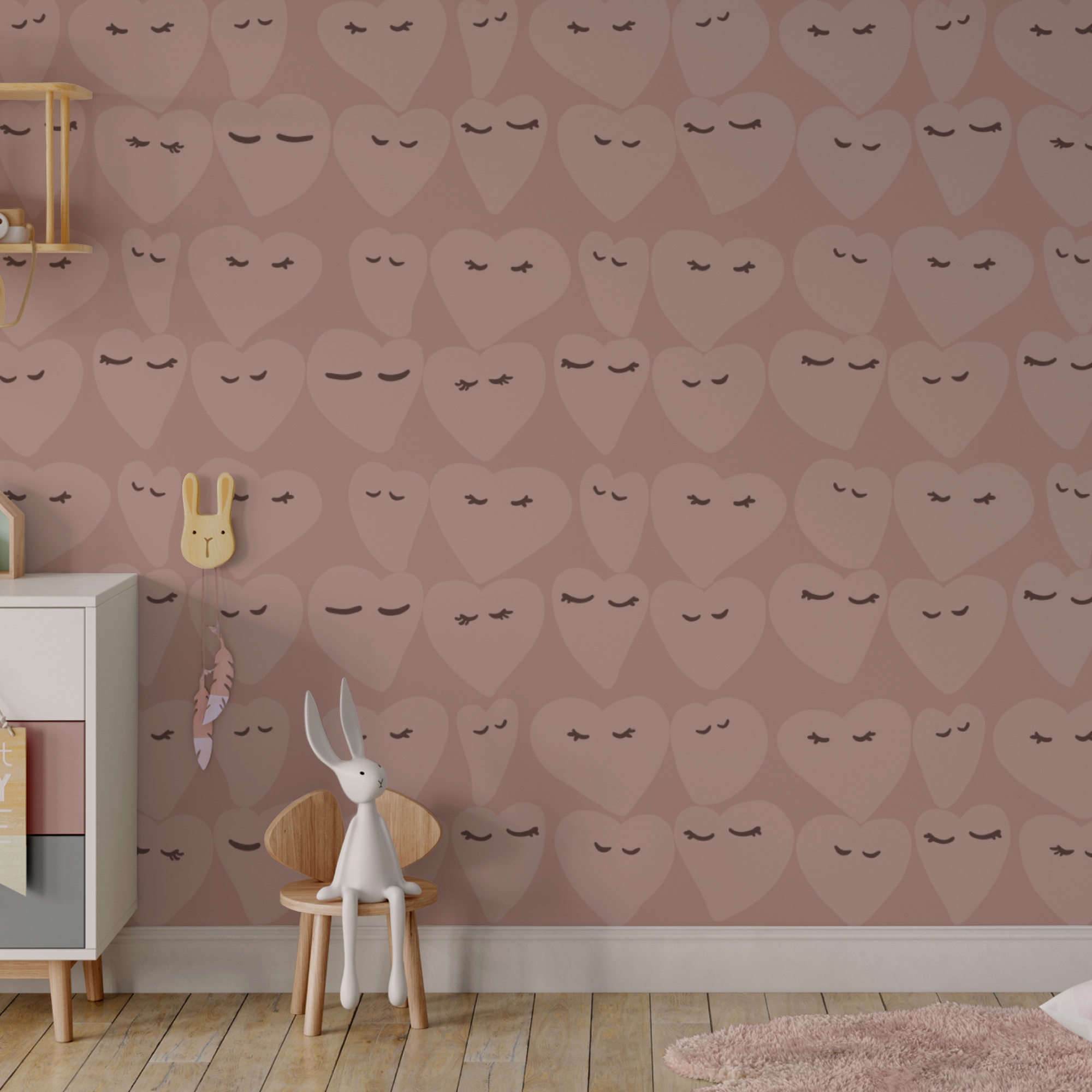 Padrões de corações com expressões divertidas