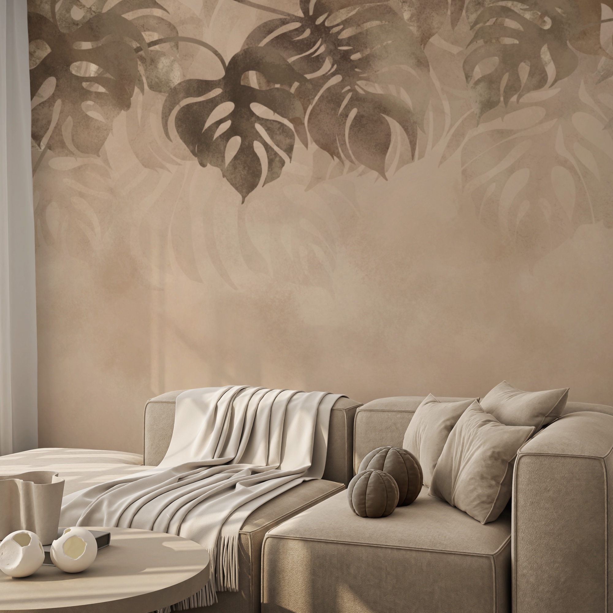 Folhagem elegante num fundo suave