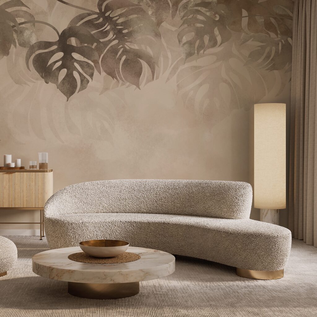 Folhagem elegante num fundo suave