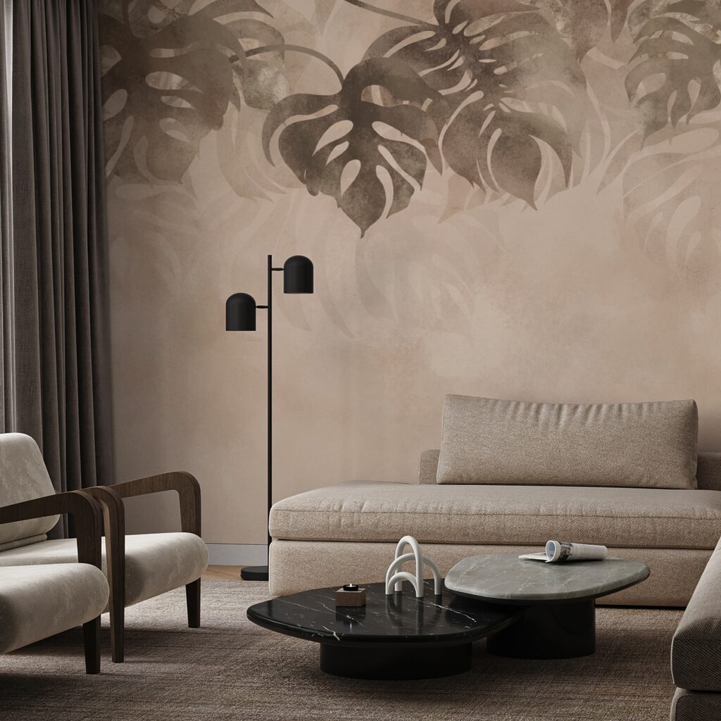 Folhagem elegante num fundo suave