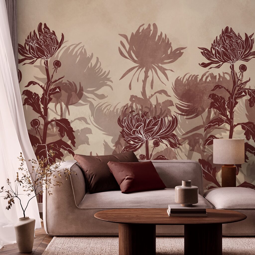 Desenho de flores e folhas