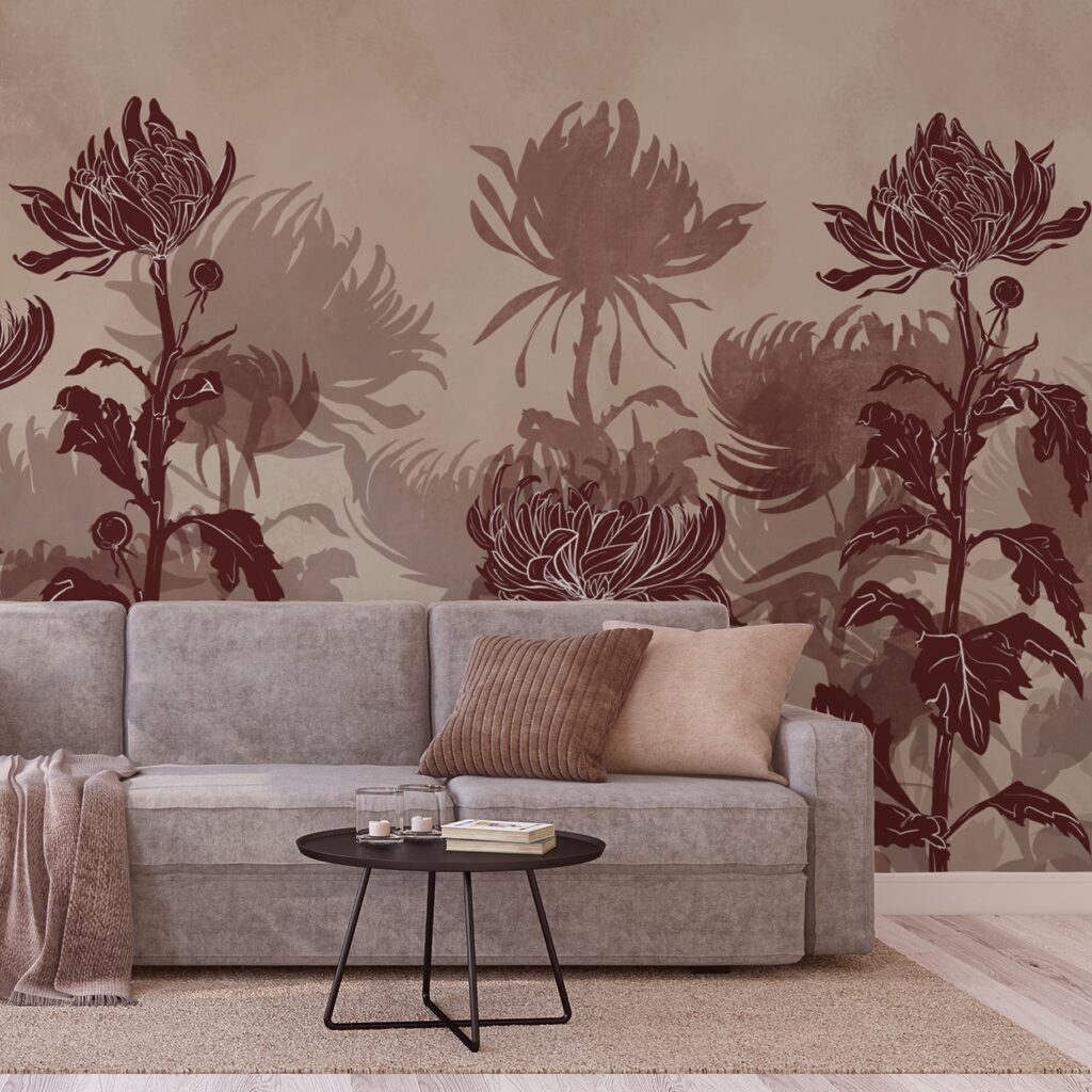 Desenho de flores e folhas