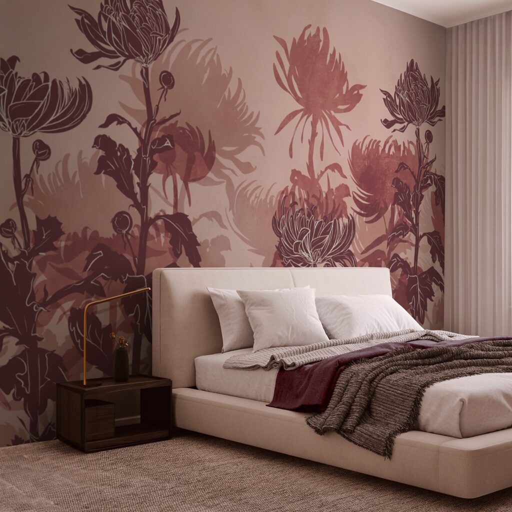 Desenho de flores e folhas