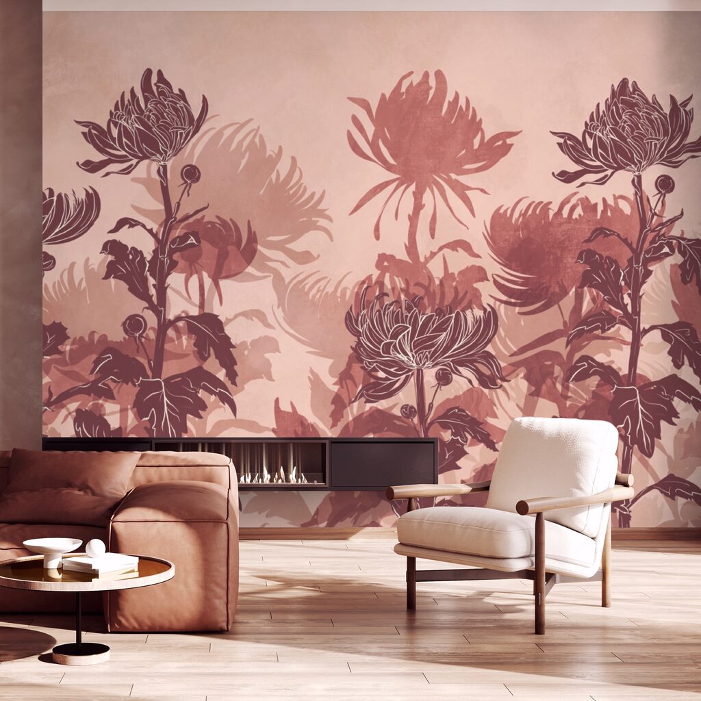 Desenho de flores e folhas