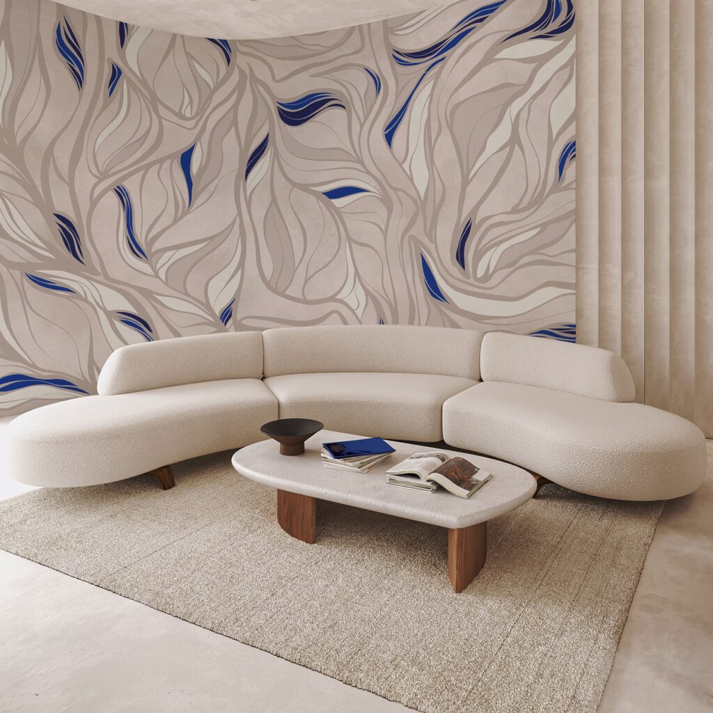 Padrão de linhas azuis e brancas