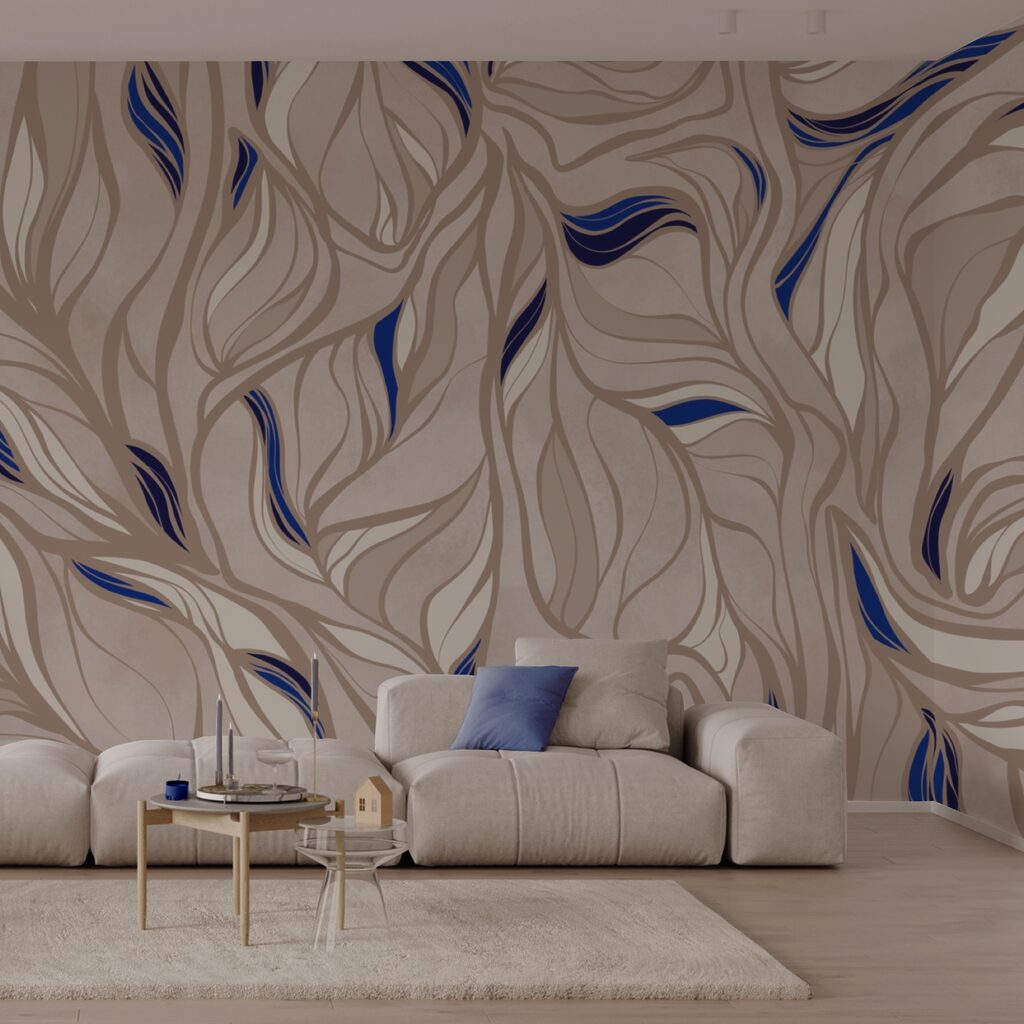 Padrão de linhas azuis e castanhas