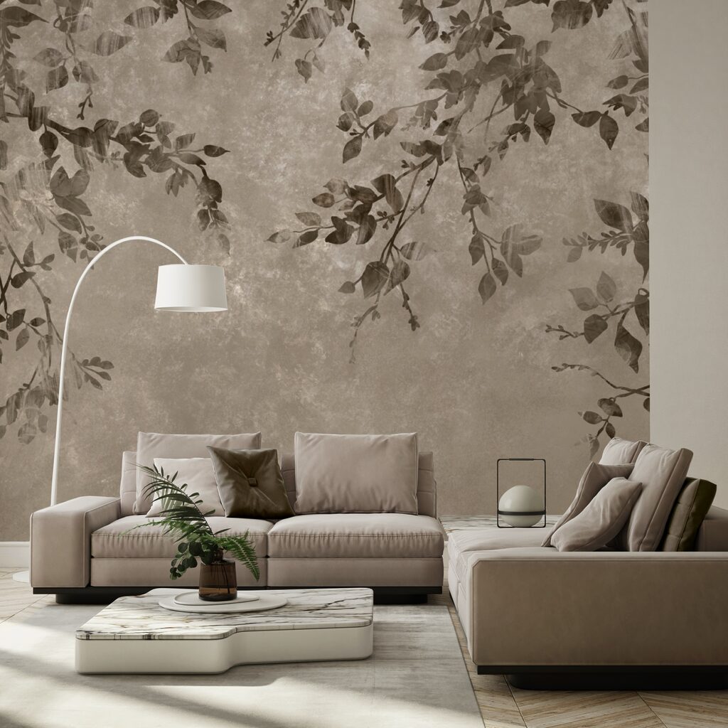 Ramos de árvores com folhas