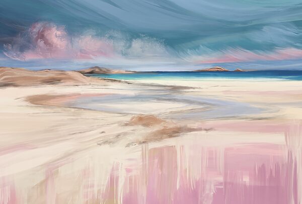 Pintura de uma praia Pintura de uma praia