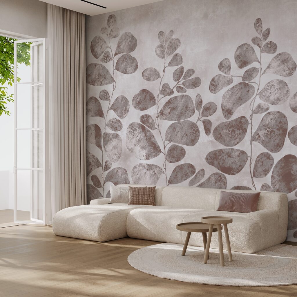 Folhas suaves sobre um fundo suave