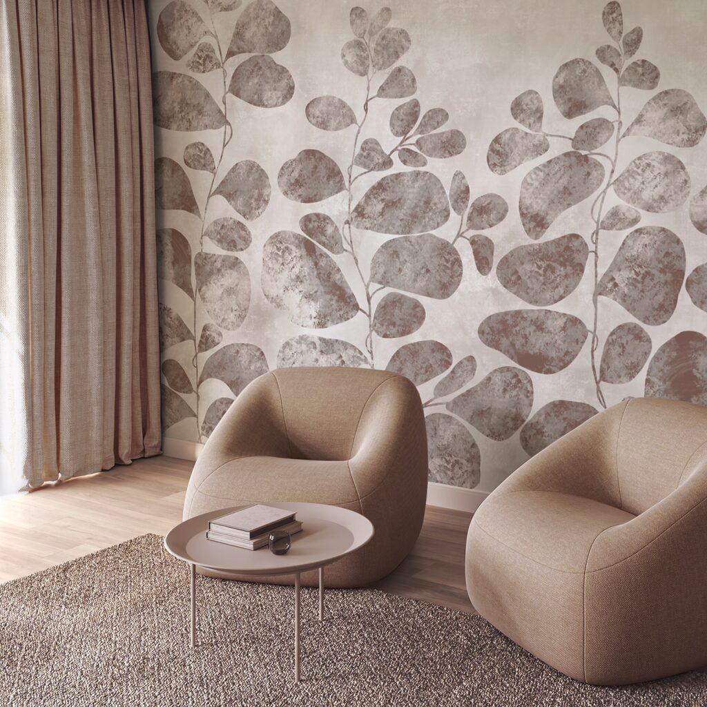 Folhas suaves sobre um fundo suave