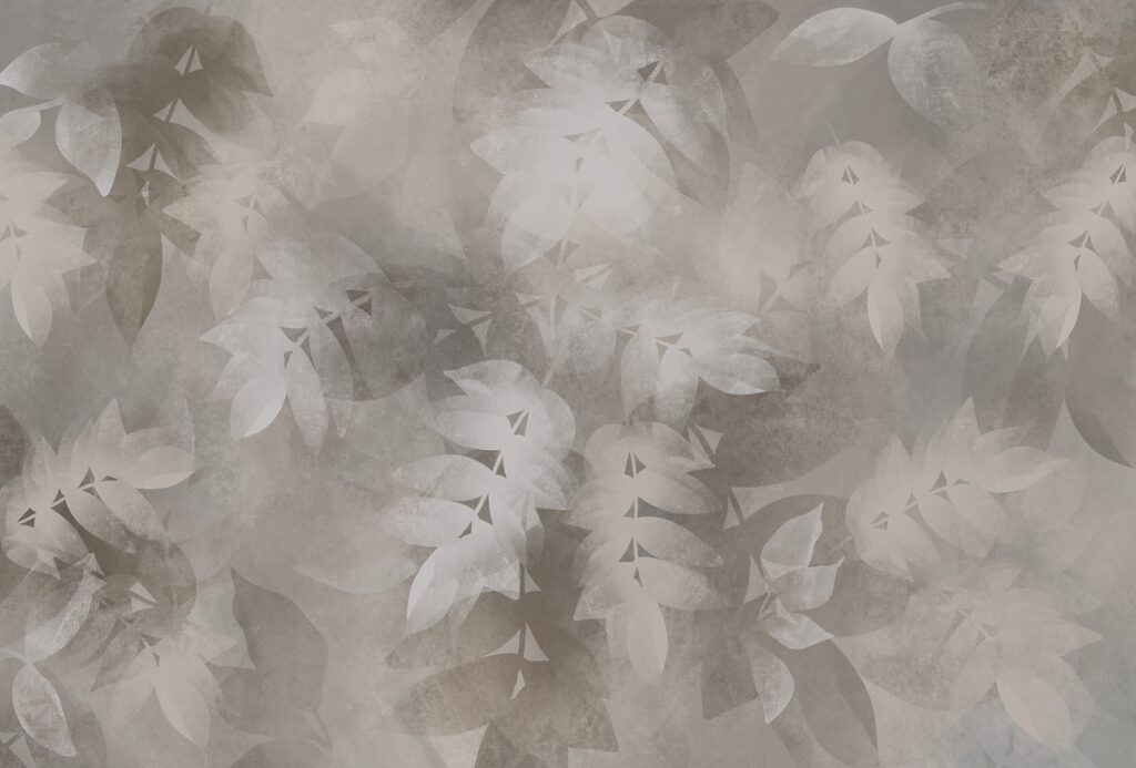 Fundo cinzento e branco com folhas Fundo cinzento e branco com folhas