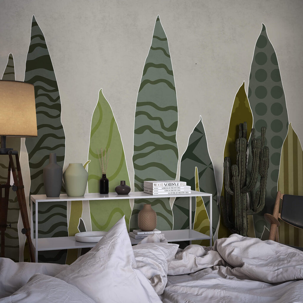 Grupo de folhas verdes