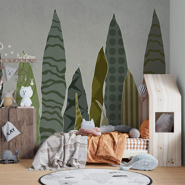 Papel de parede Papel de parede Grupo de folhas verdes (REF: t00230)