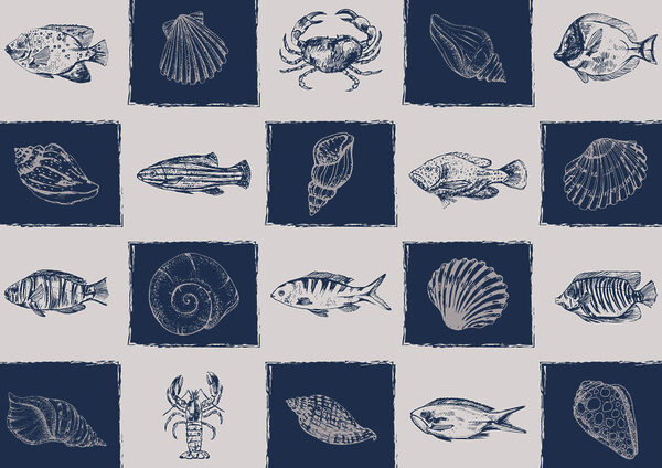 Padrão de criaturas marinhas Padrão de criaturas marinhas