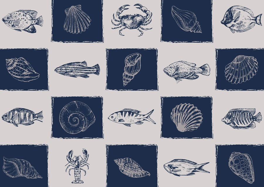 Padrão de criaturas marinhas