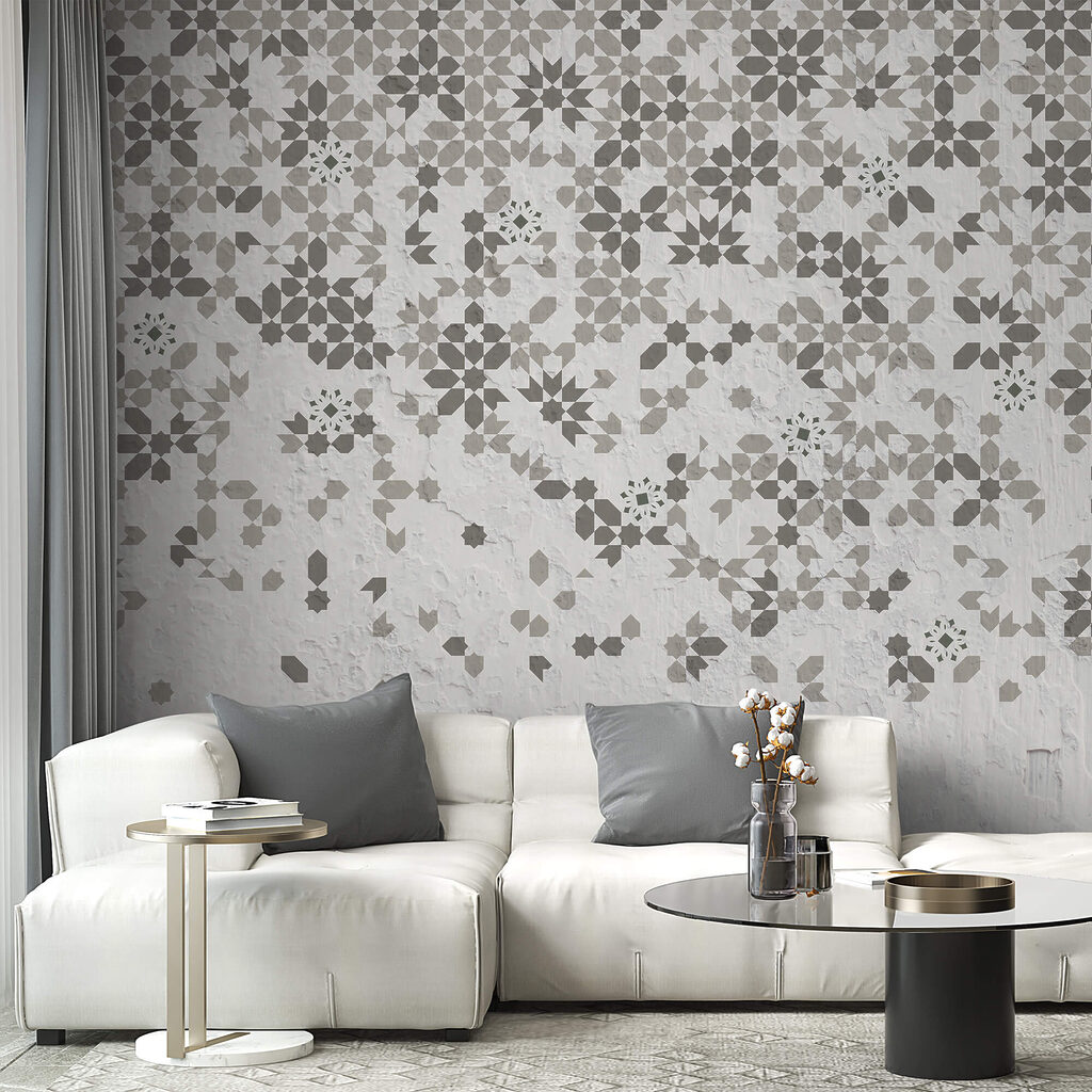 Parede com muitos padrões diferentes