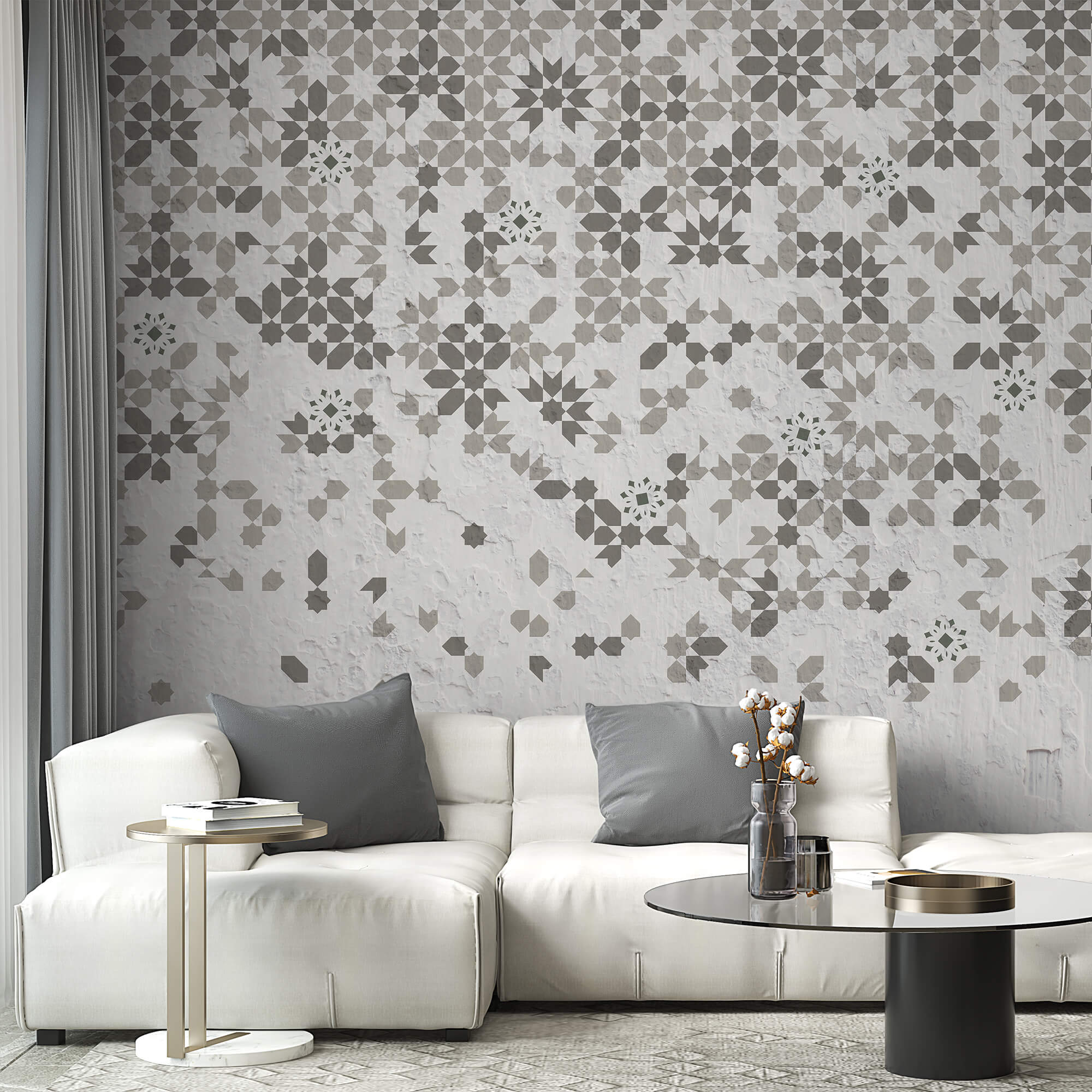 Parede com muitos padrões diferentes